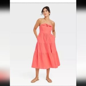🌴Summer strapless Maxi dress